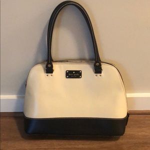 Kate Spade black and white bowler bag